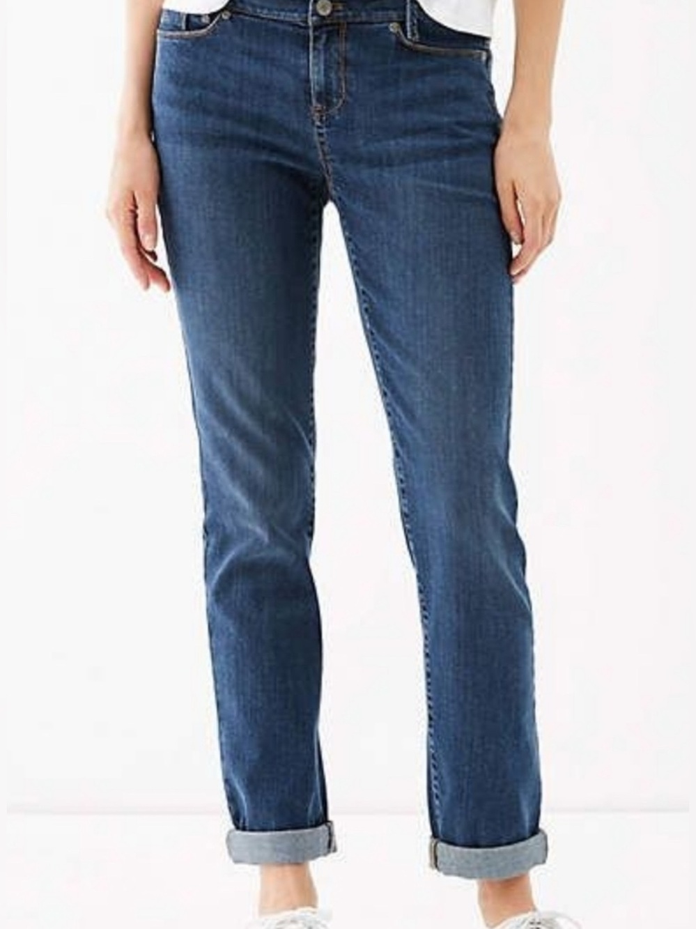 NWT J. Jill Weekender Straight Leg Jeans | 6 Tall | Mystic Blue Denim Wash